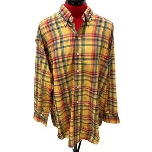 Ralph Lauren Vintage Yellow Striped Polo Shirt Size Large